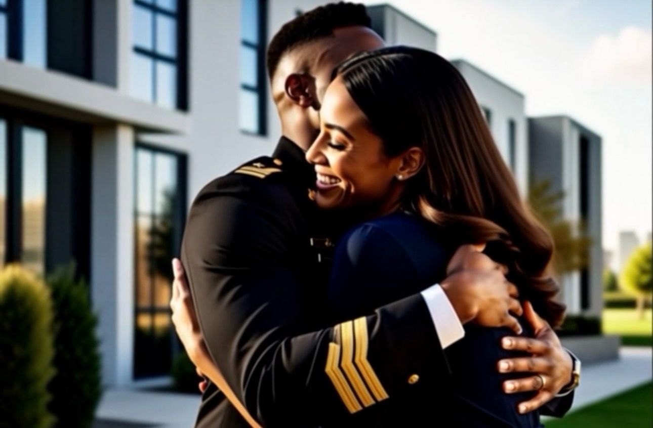 Military Couple Hugging